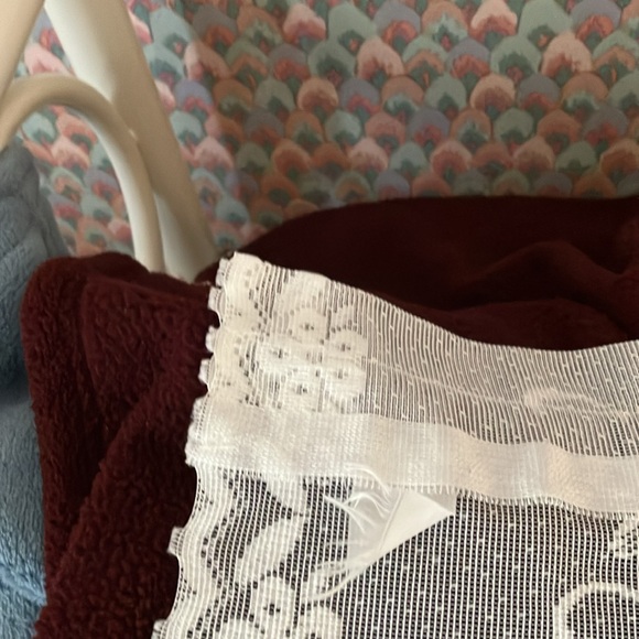 VINTAGE SWAG VALENCES PAIR  SEMISHEER COTTON POLYESTER - Picture 12 of 15